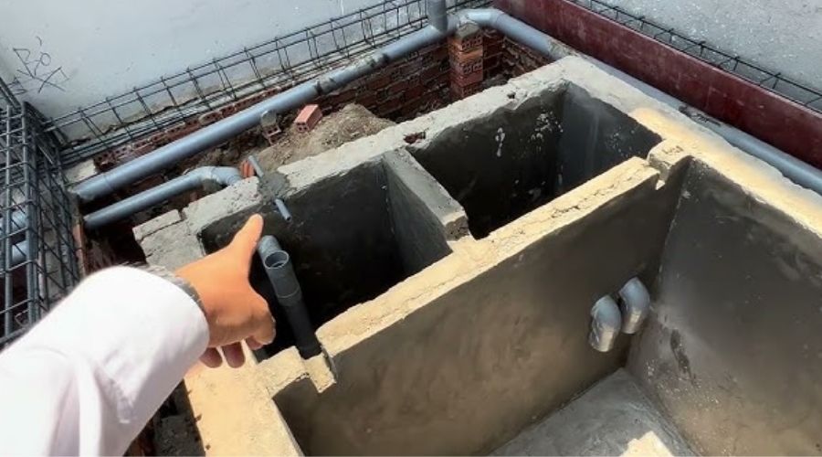 hình ảnh bể phốt và hố ga được thiết kế khoa học