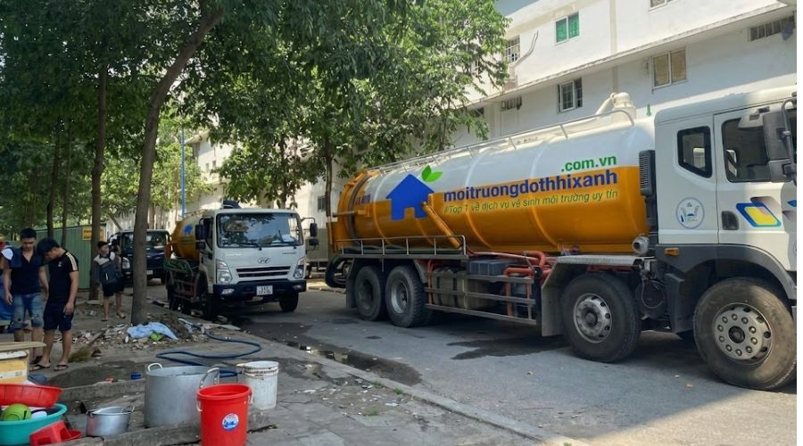 Xe hút bể phốt tại Hạ Long thi công trong khu công nghiệp