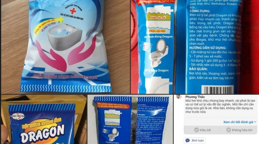 Cách sử dụng men xử lý bể phốt Dragon hiệu quả nhất