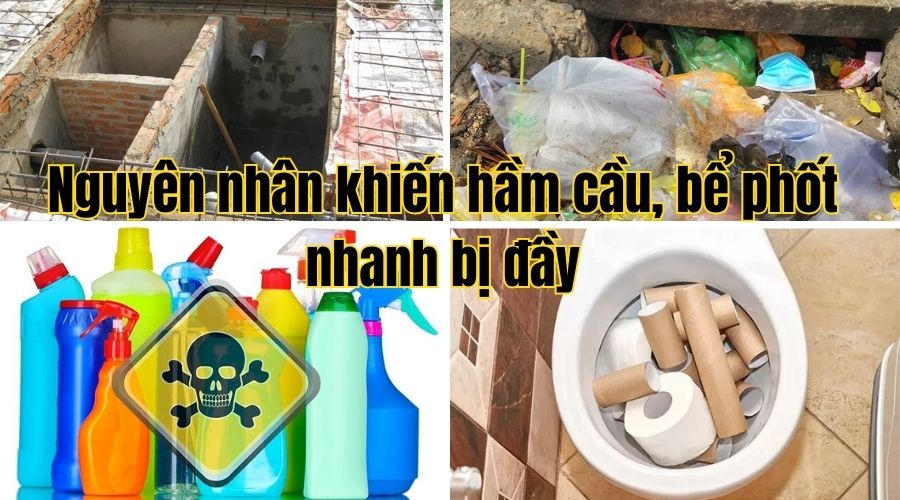 nguyên nhân hầm cầu nhanh bị đầy cần tiến hành hút hầm cầu qua bồn toilet