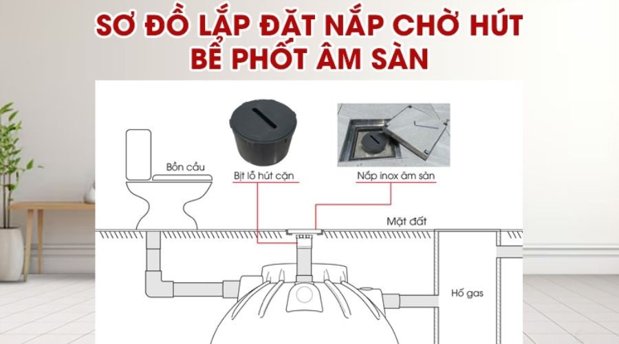 Ống chờ hút bể phốt âm dưới sân nhà