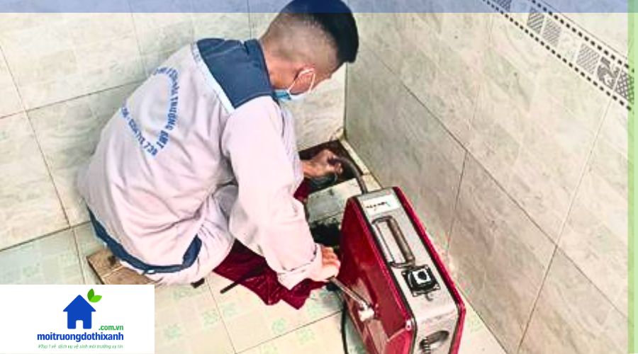 dịch vụ thông tắc cống bằng máy lò xo