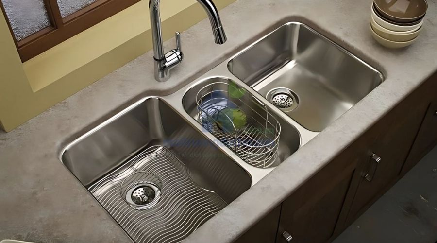 Kinh nghiệm chọn bồn rửa bát 3 ngăn chống mùi, dễ vệ sinh