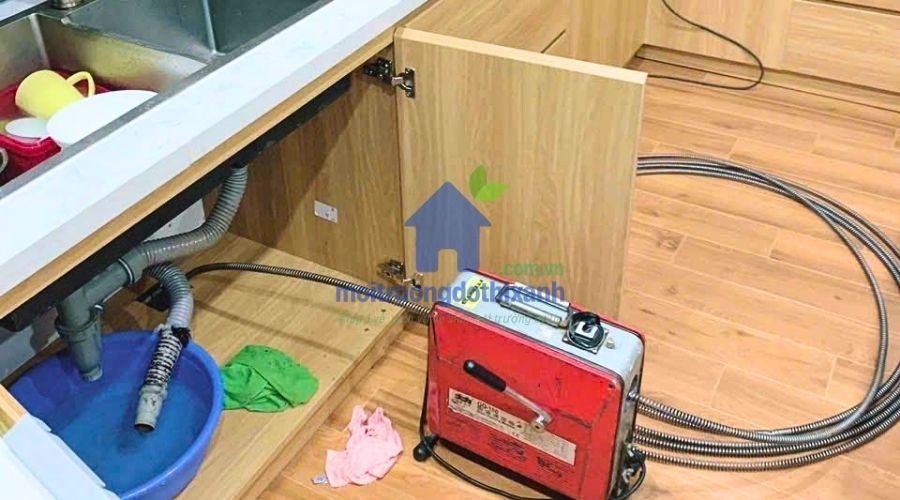 Dây thông tắc bồn rửa bát dạng máy quay tay

